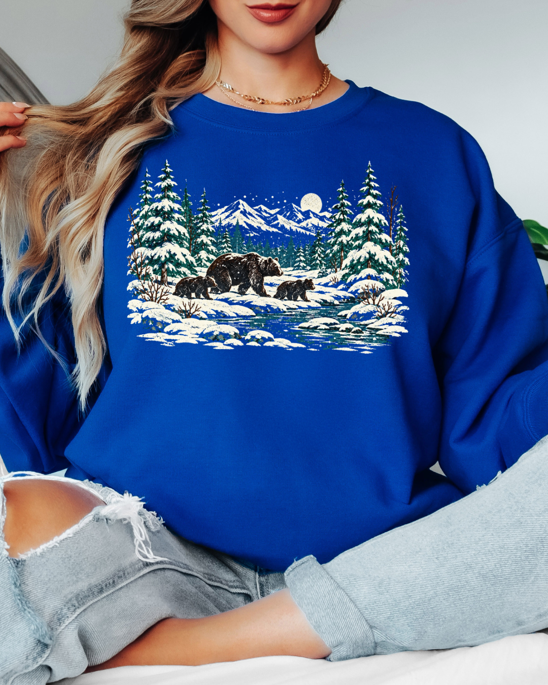 90s Retro Winter Landscape Tee or Crew Sweatshirt
