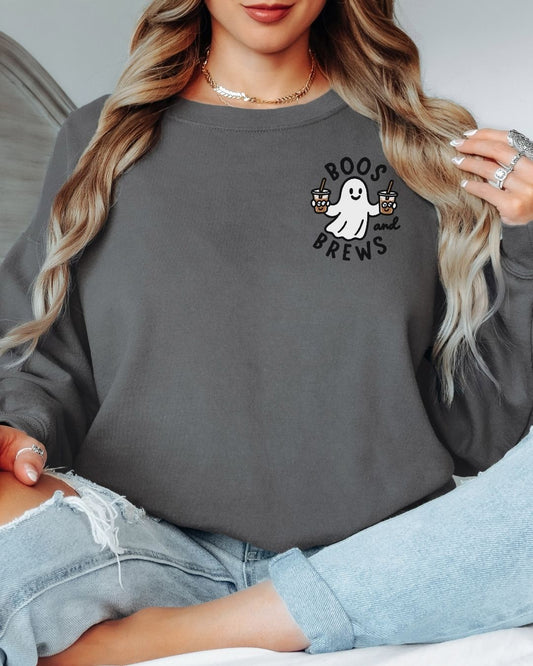 Boos and Brews Pocket Logo Tee or Crew Sweatshirt