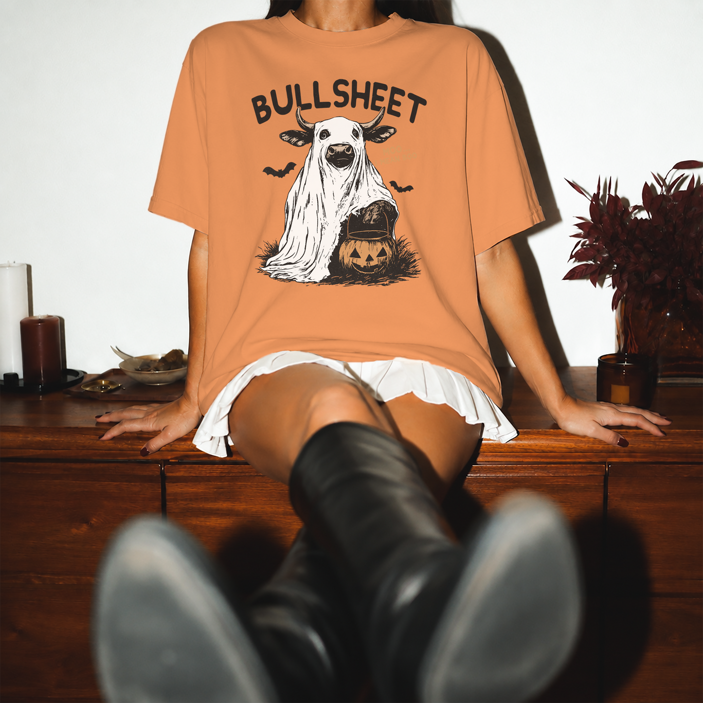Bullsheet Ghost Cow Tee or Crew Sweatshirt