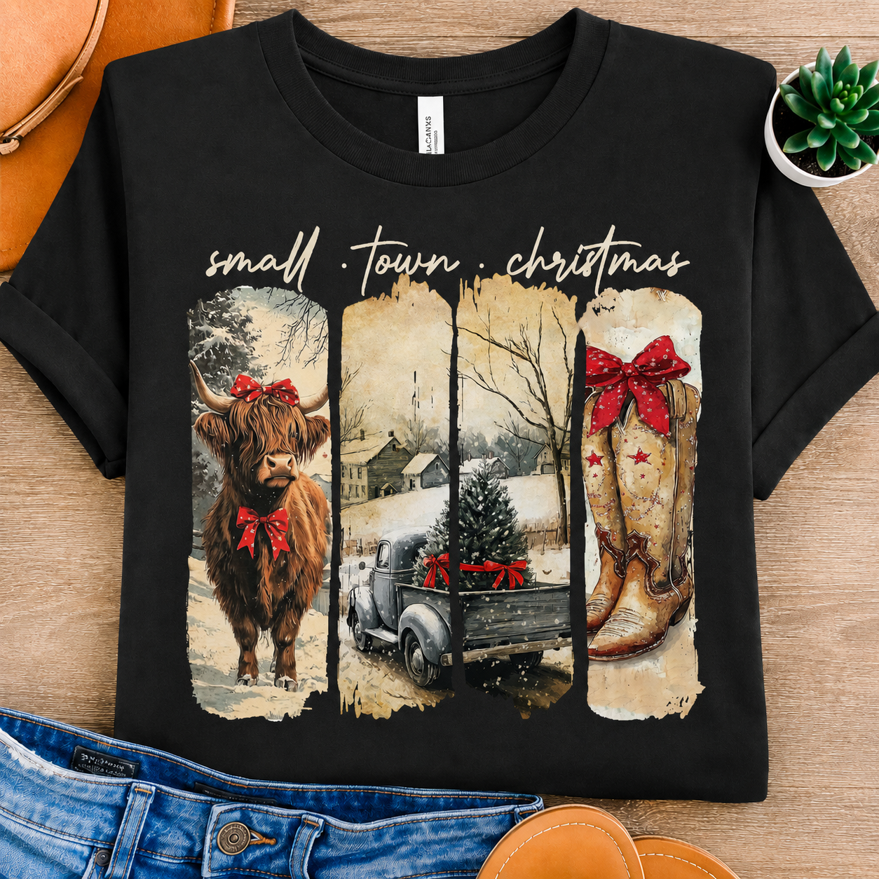 Small Town Christmas Western Graphic Tee & Crewneck