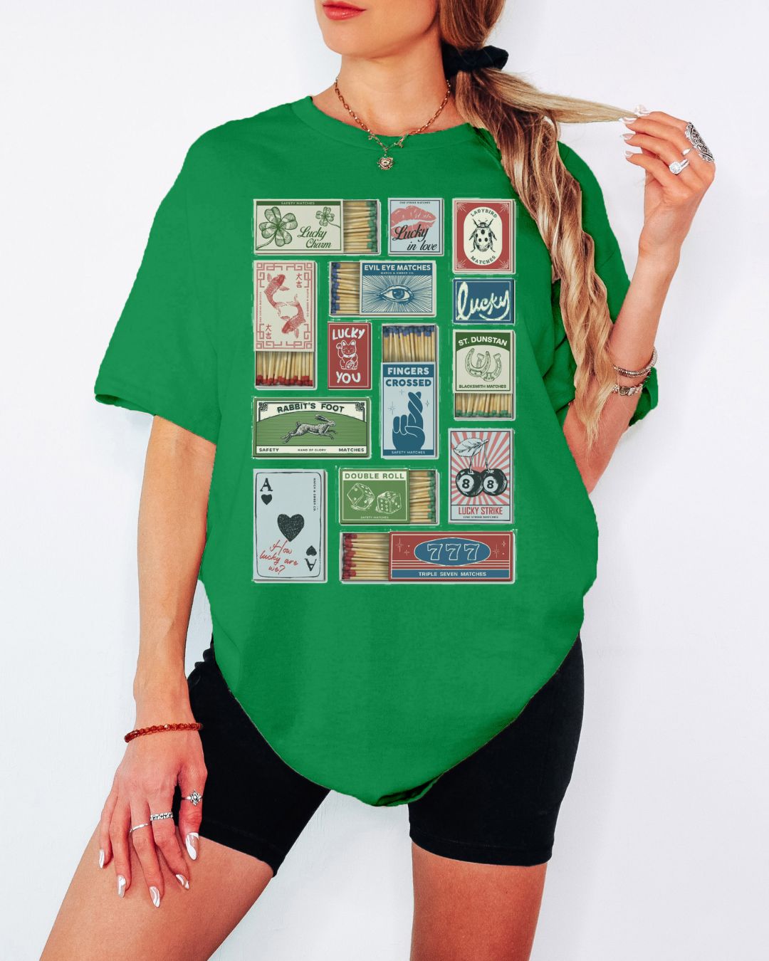 Lucky Matchbox Collage Tee or Crew Sweatshirt