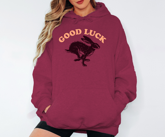 Good Luck Rabbit Vintage Graphic Hoodie