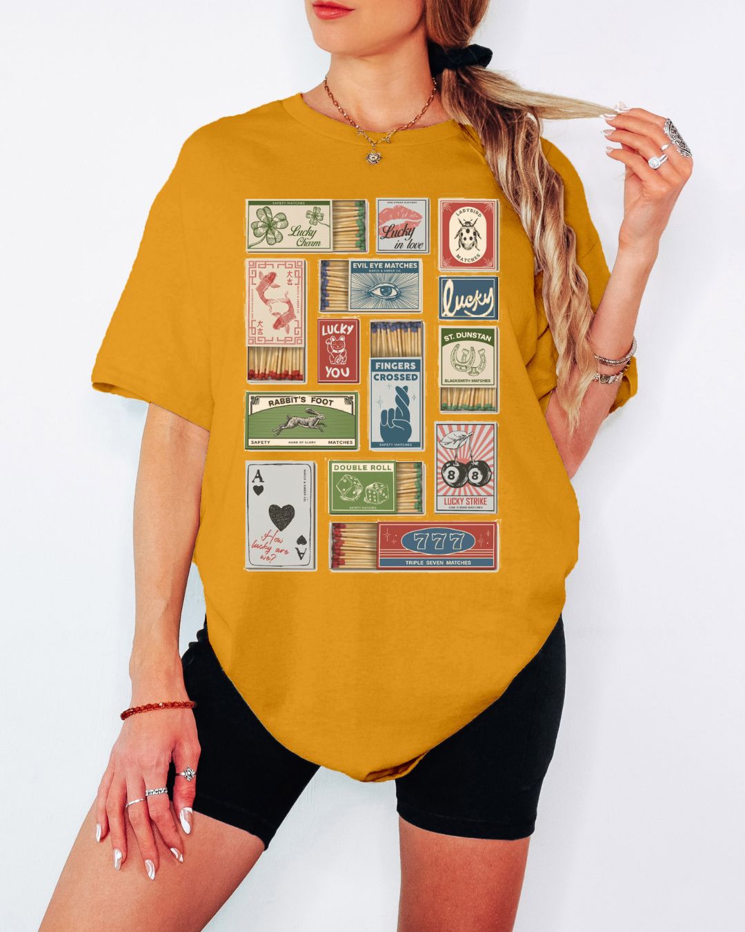 Lucky Matchbox Collage Tee or Crew Sweatshirt