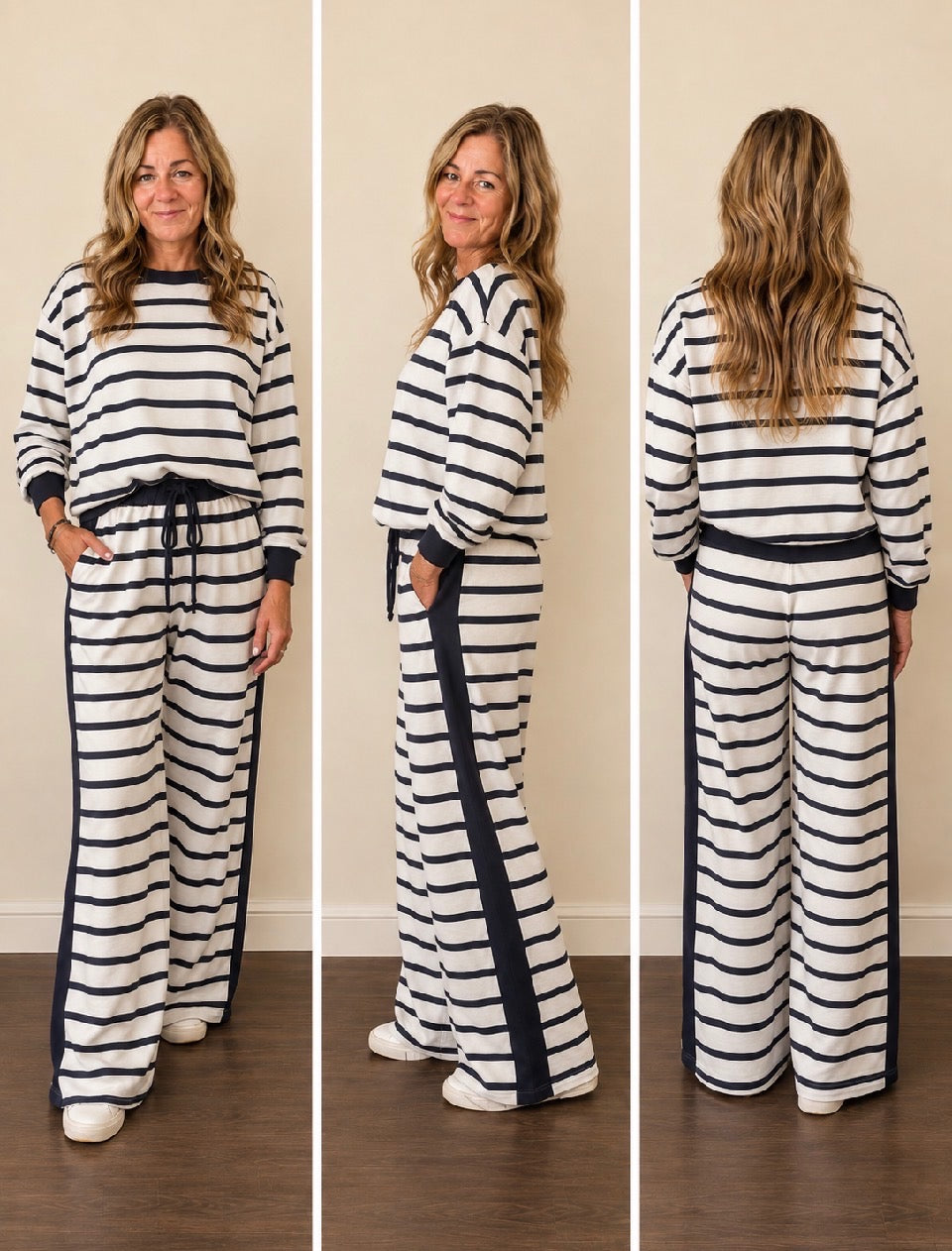 Striped Black & White Matching Set