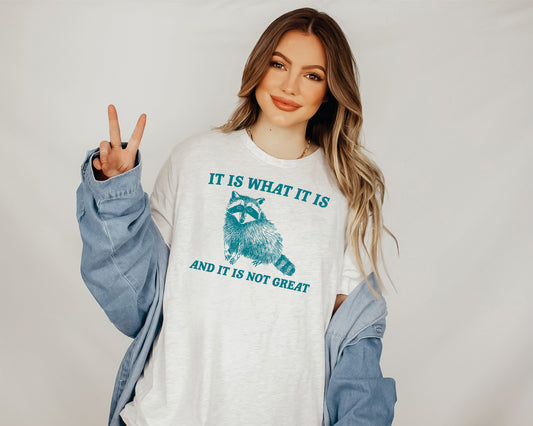 *It Is What It Is And It Is Not Great Raccoon T-Shirt or Crew Sweatshirt