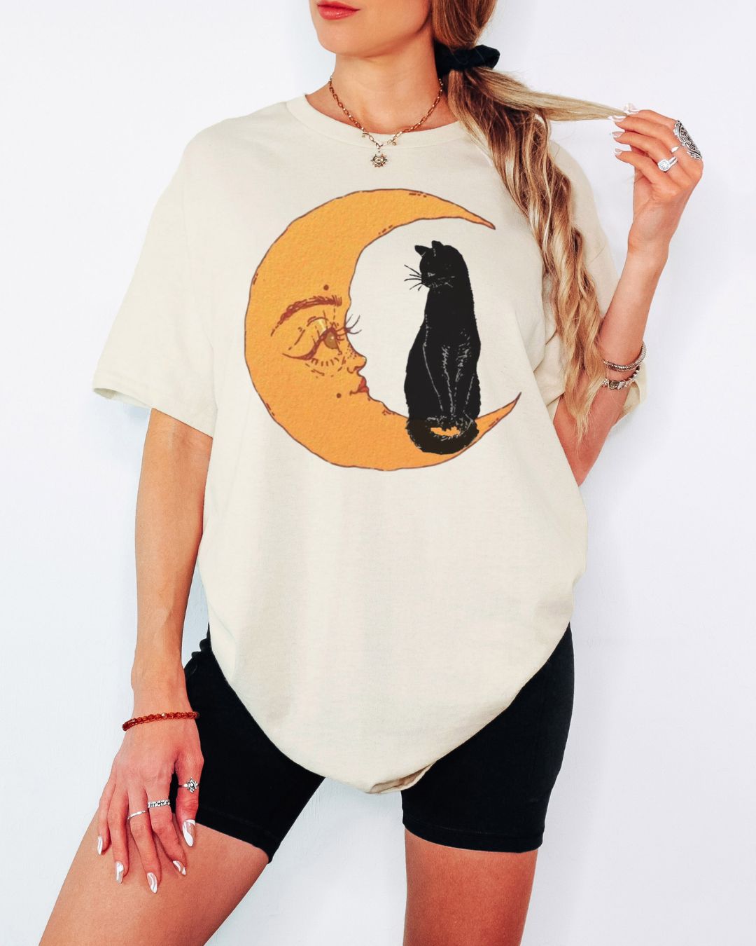 Black Cat Crescent Moon tee - additional view