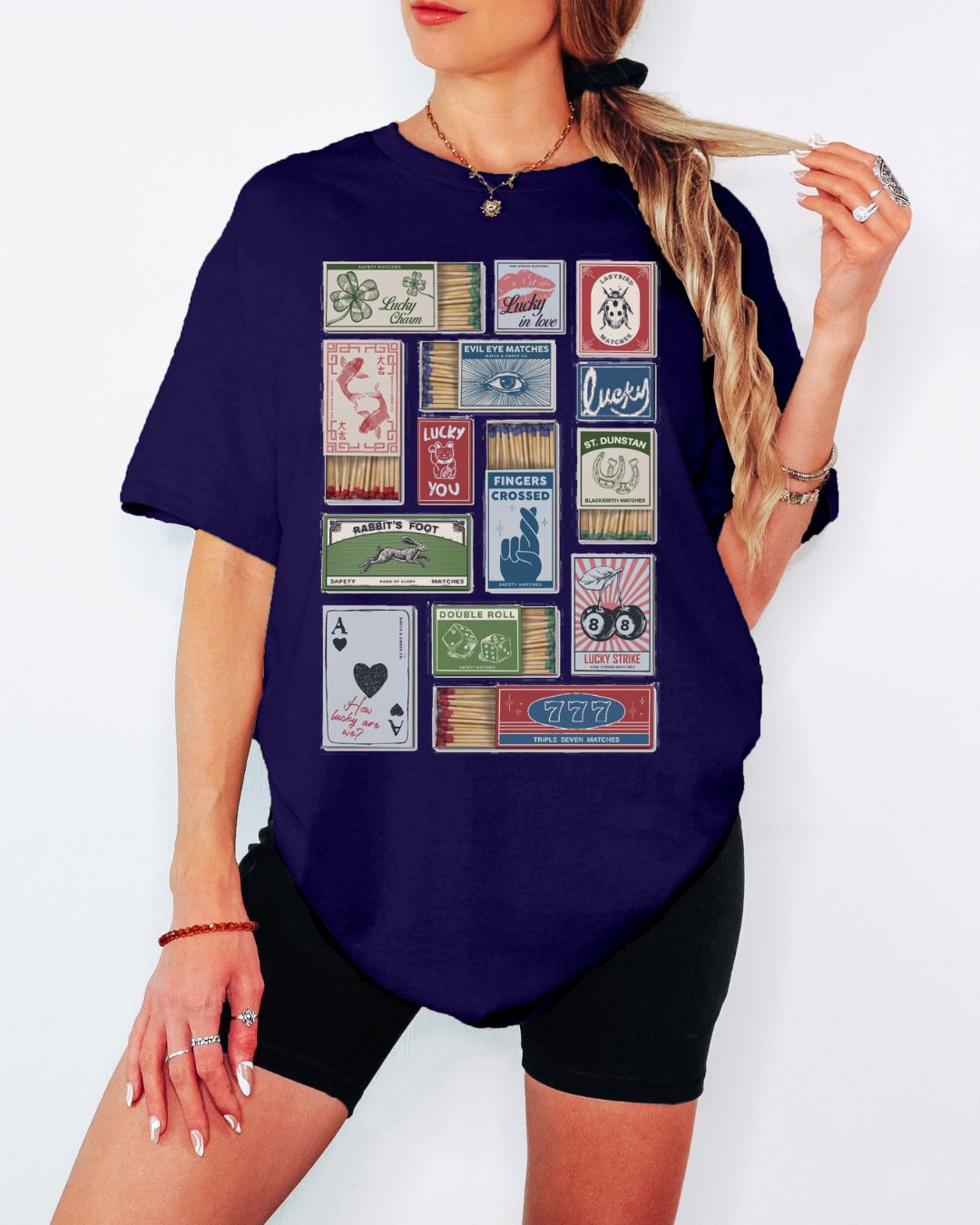 Lucky Matchbox Collage Tee or Crew Sweatshirt