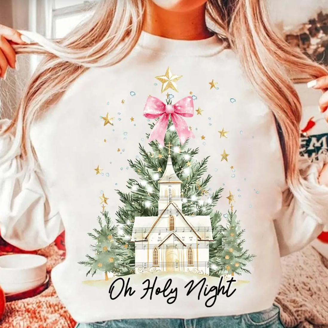 Oh Holy Night T-Shirt or Crew Sweatshirt