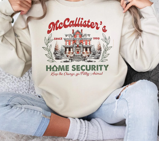 McCallister's Home Security T-Shirt or Crew Sweatshirt