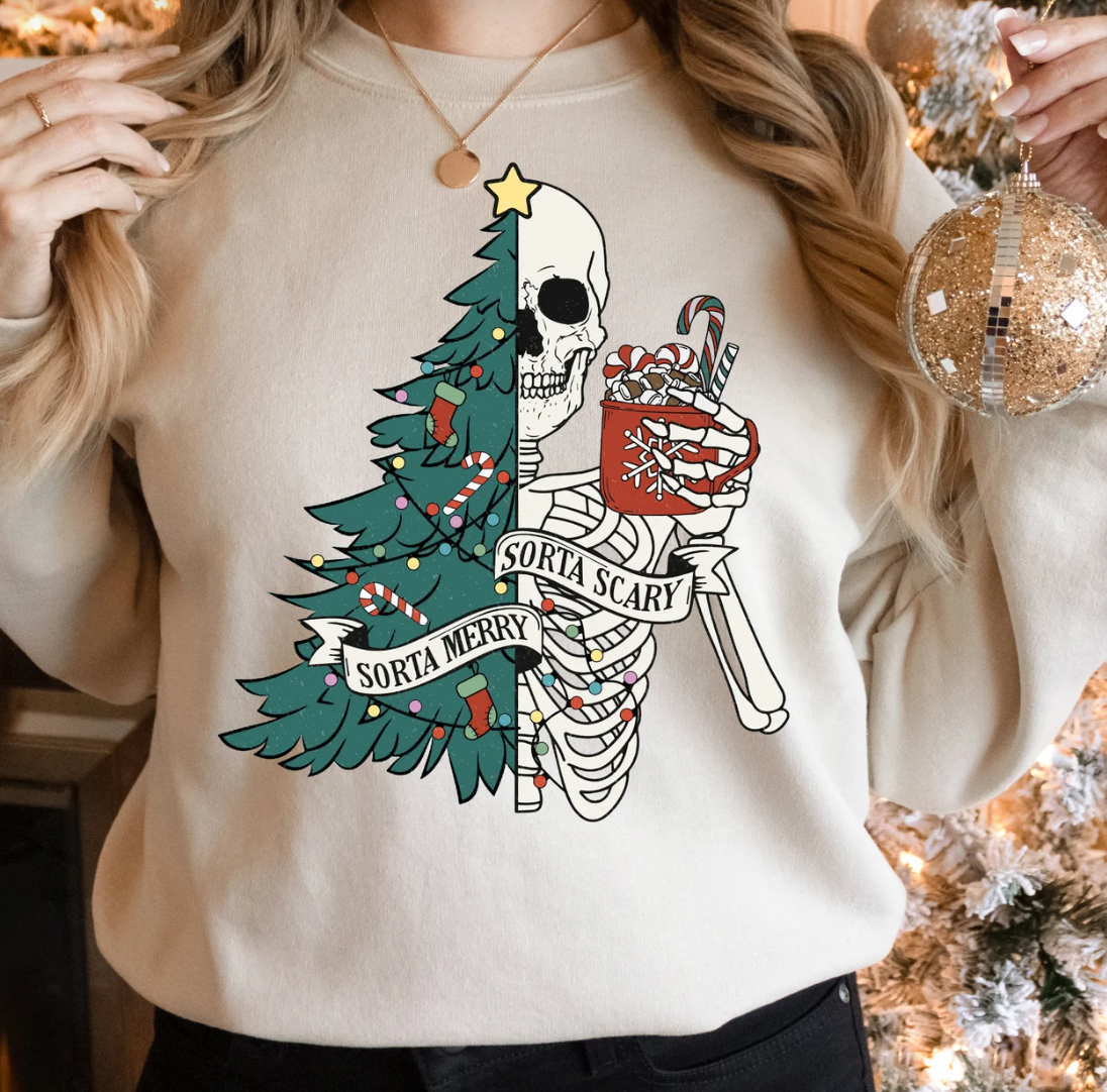 Kinda Merry Kinda Scary T-Shirt or Crew Sweatshirt