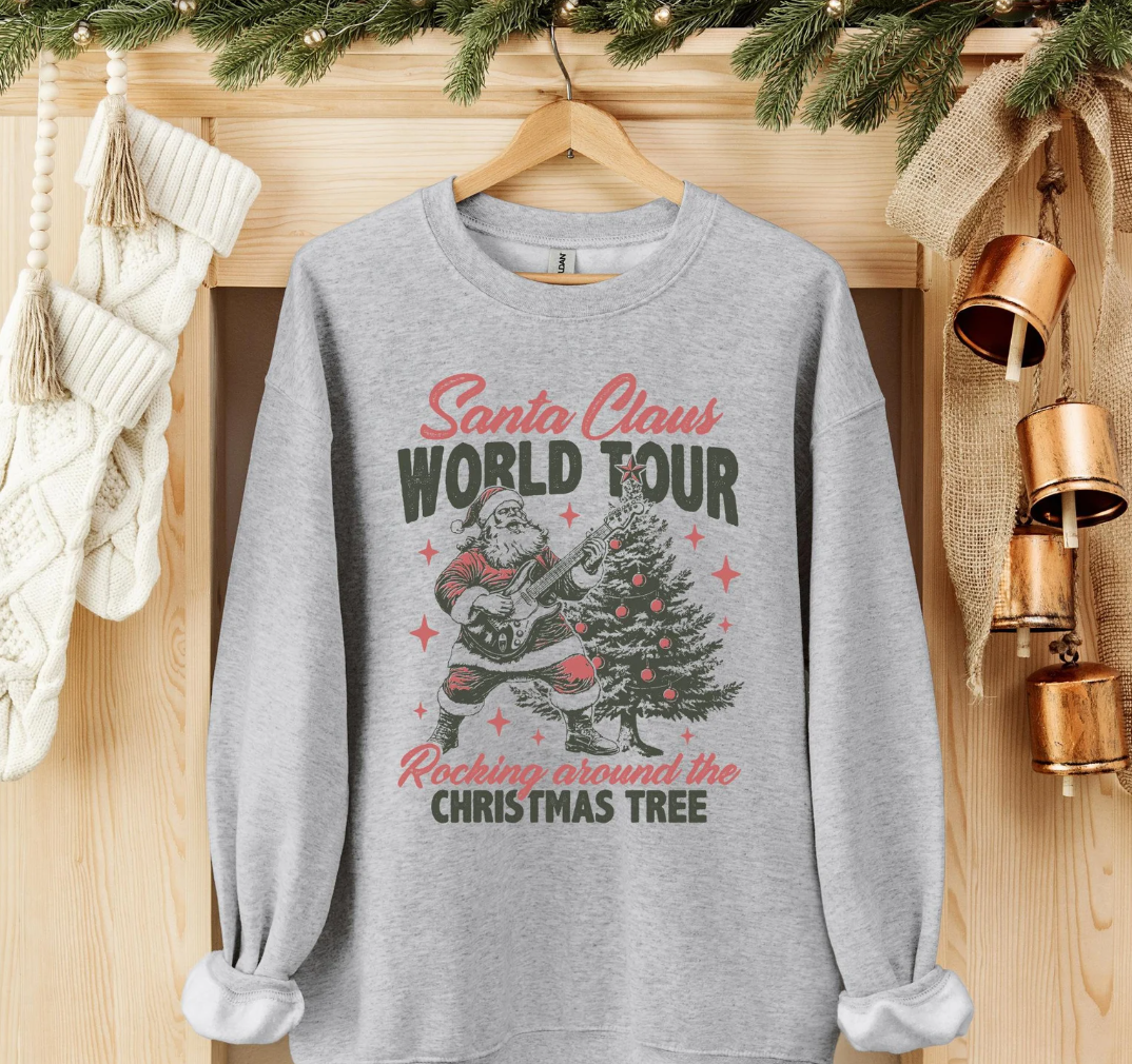 Santa Claus World Tour T-Shirt or Crew Sweatshirt