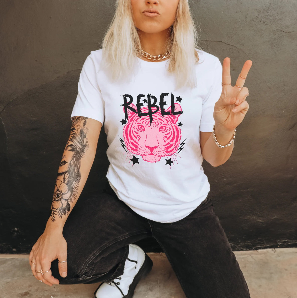 Rebel Tiger T-Shirt or Crew Sweatshirt