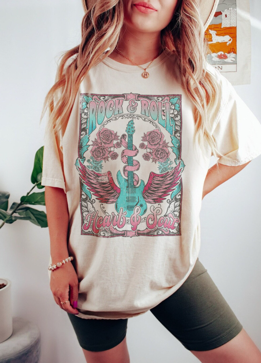Rock & Roll Heart & Soul T-Shirt or Crew Sweatshirt