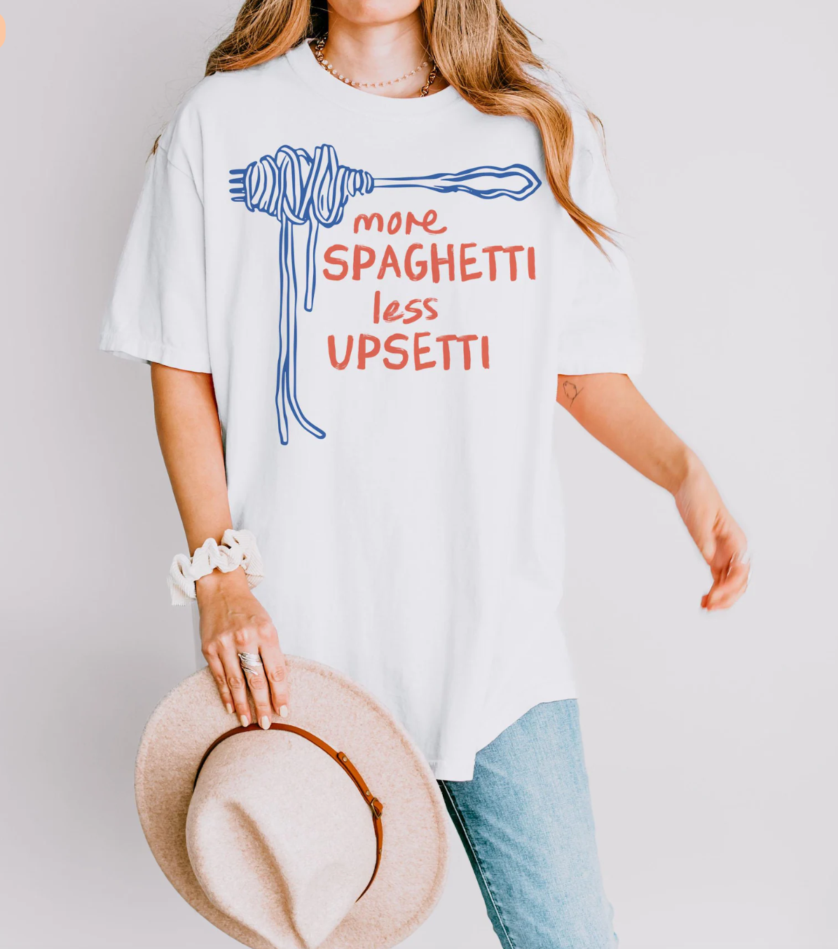 More Spaghetti Less Upsetti T-Shirt or Crew Sweatshirt