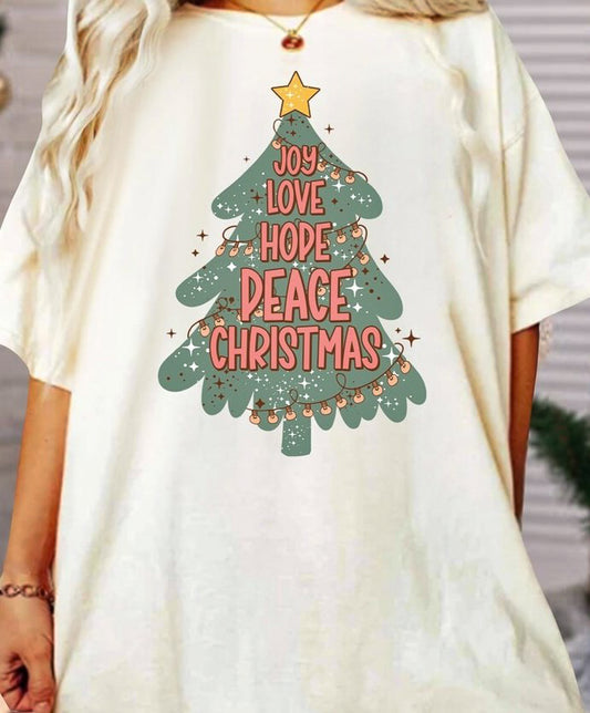 Joy Love Hope Peace Christmas Tee