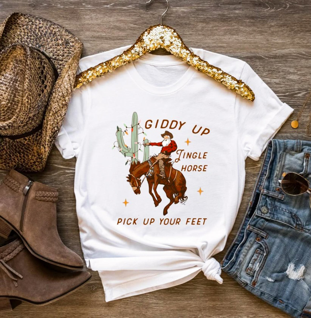 Giddy Up Jingle Horse Pick Up Your Feet Tee