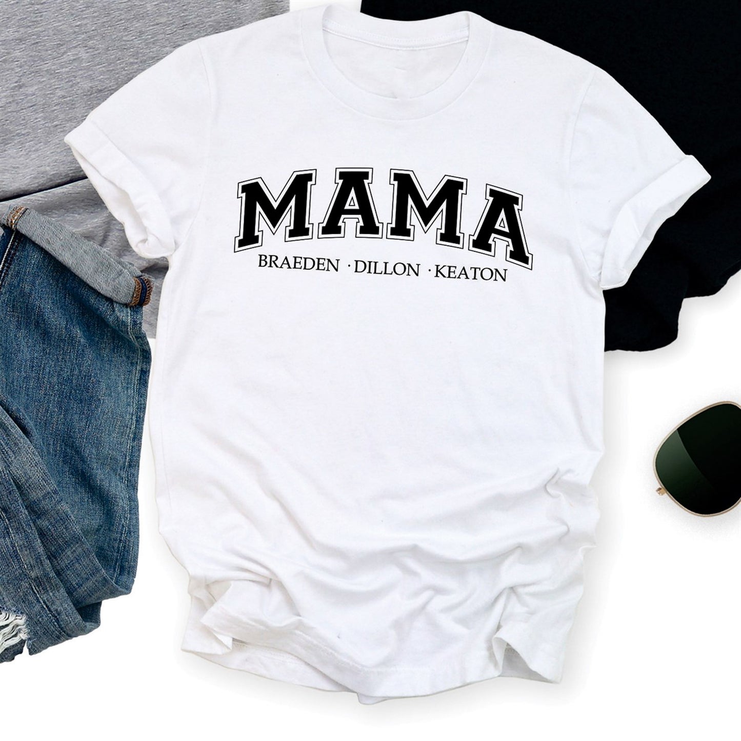 Custom Mom Collegiate Style Tees, Sweatshirts and Hoodies