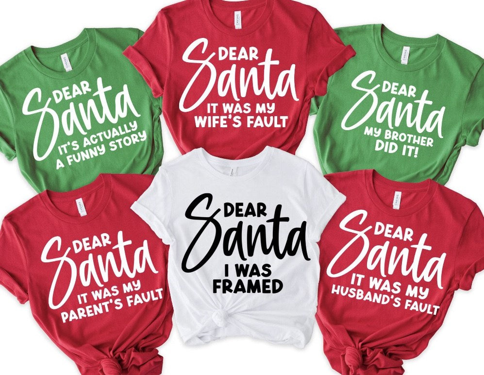 Personalized Dear Santa Family Tees