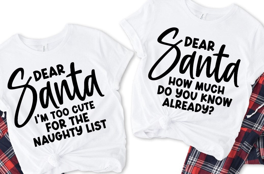 Personalized Dear Santa Family Tees