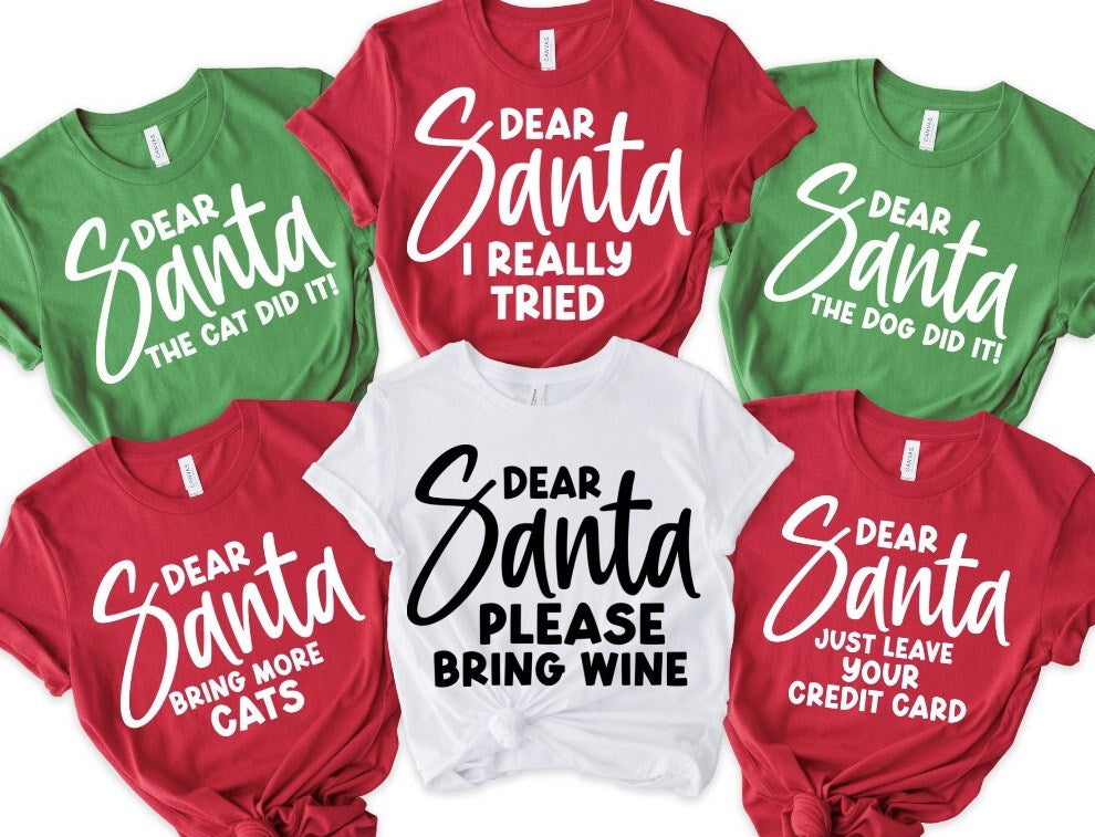 Personalized Dear Santa Family Tees