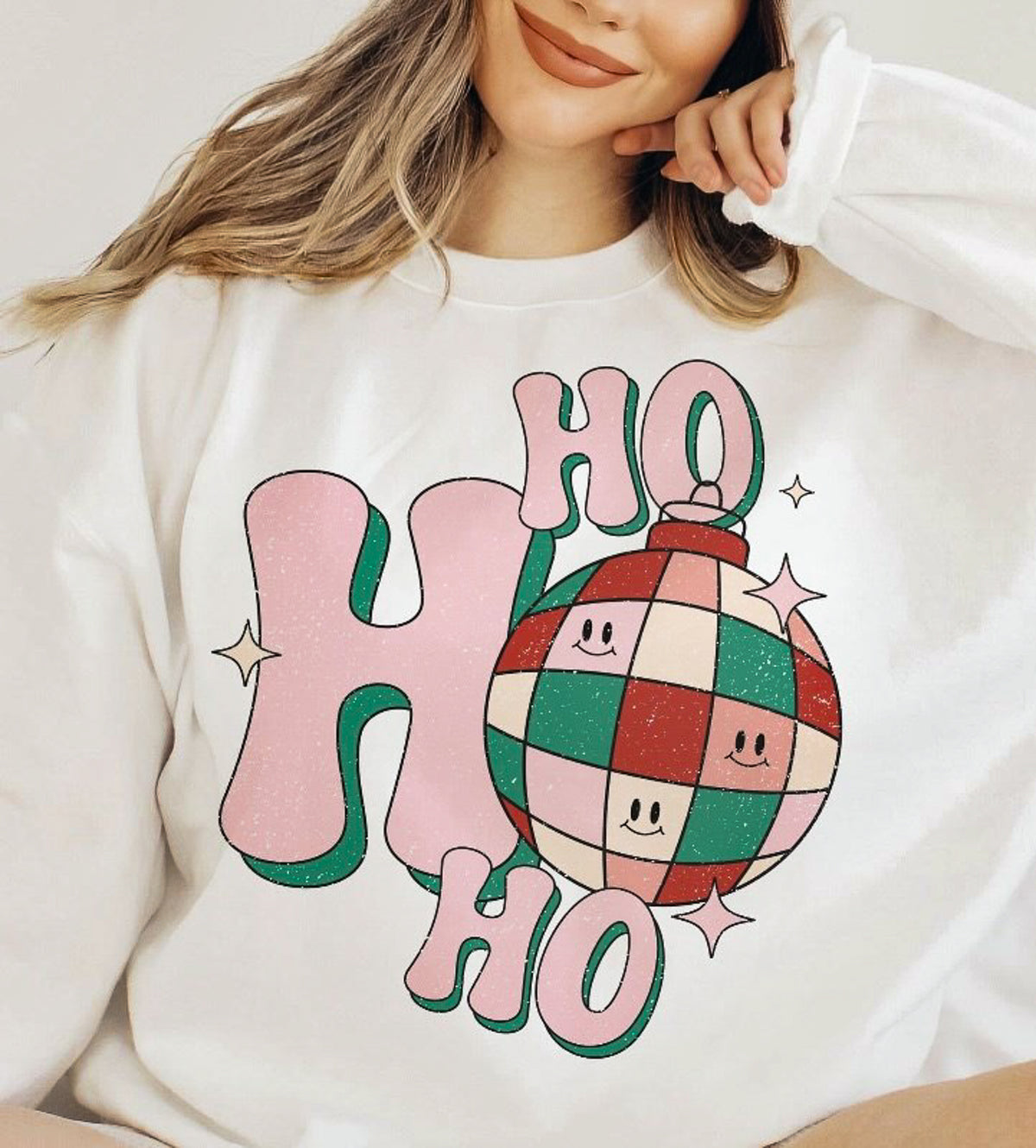 Ho Ho Ho Disco Ball Crew Sweatshirt