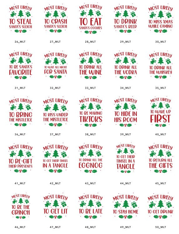 Fun Family Most Likely To Holiday Tees | Adult & Youth