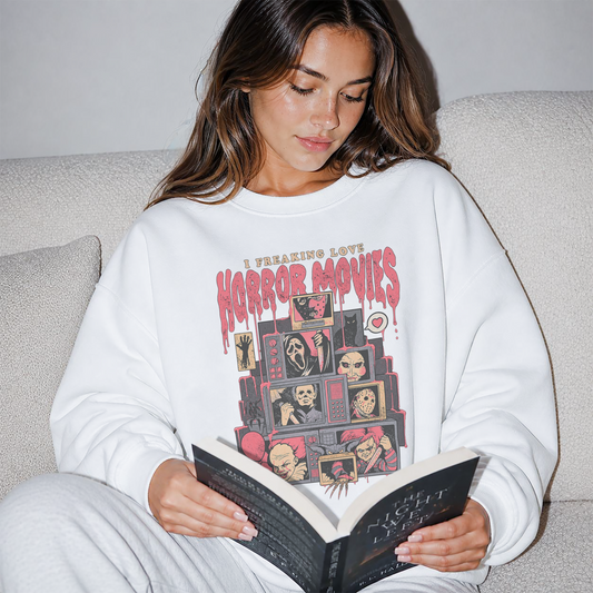I Freaking Love Horror Movies Tee or Crew Sweatshirt