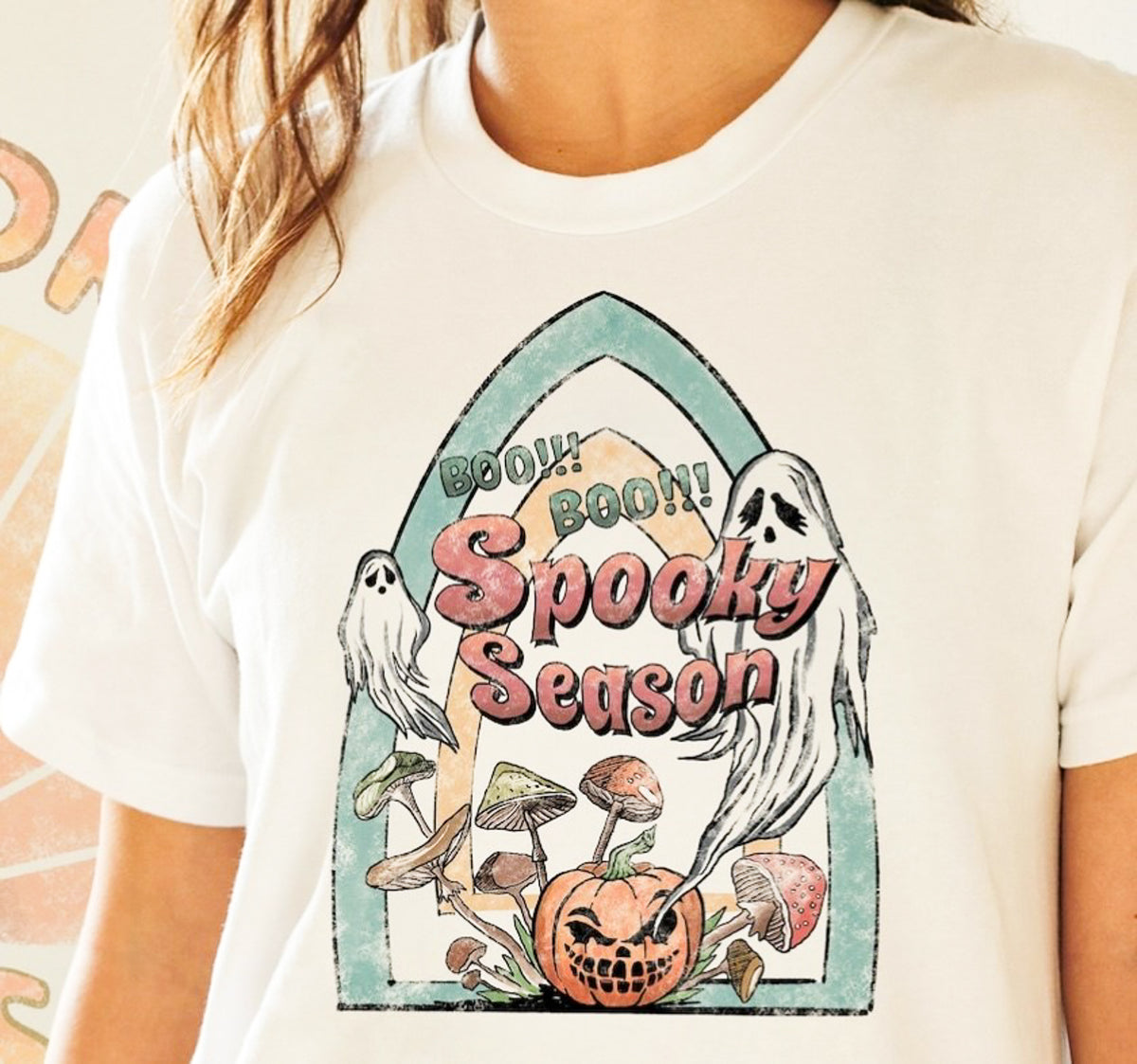 Spooky Season Boo! With Ghosts & Jack-O-Lantern Tee