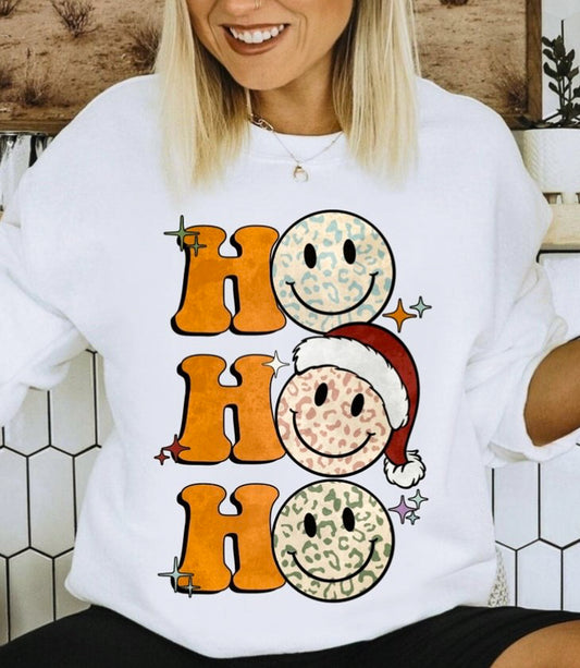 Ho Ho Ho With Smileys Crew Sweatshirt