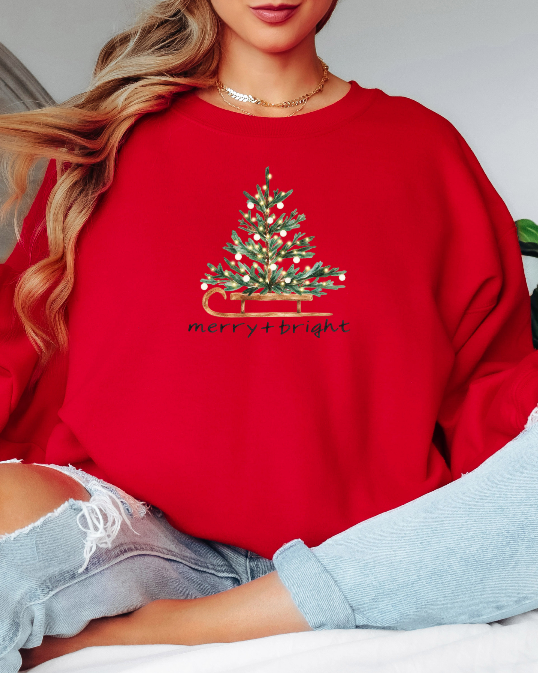 Merry & Bright Tee or Crew Sweatshirt
