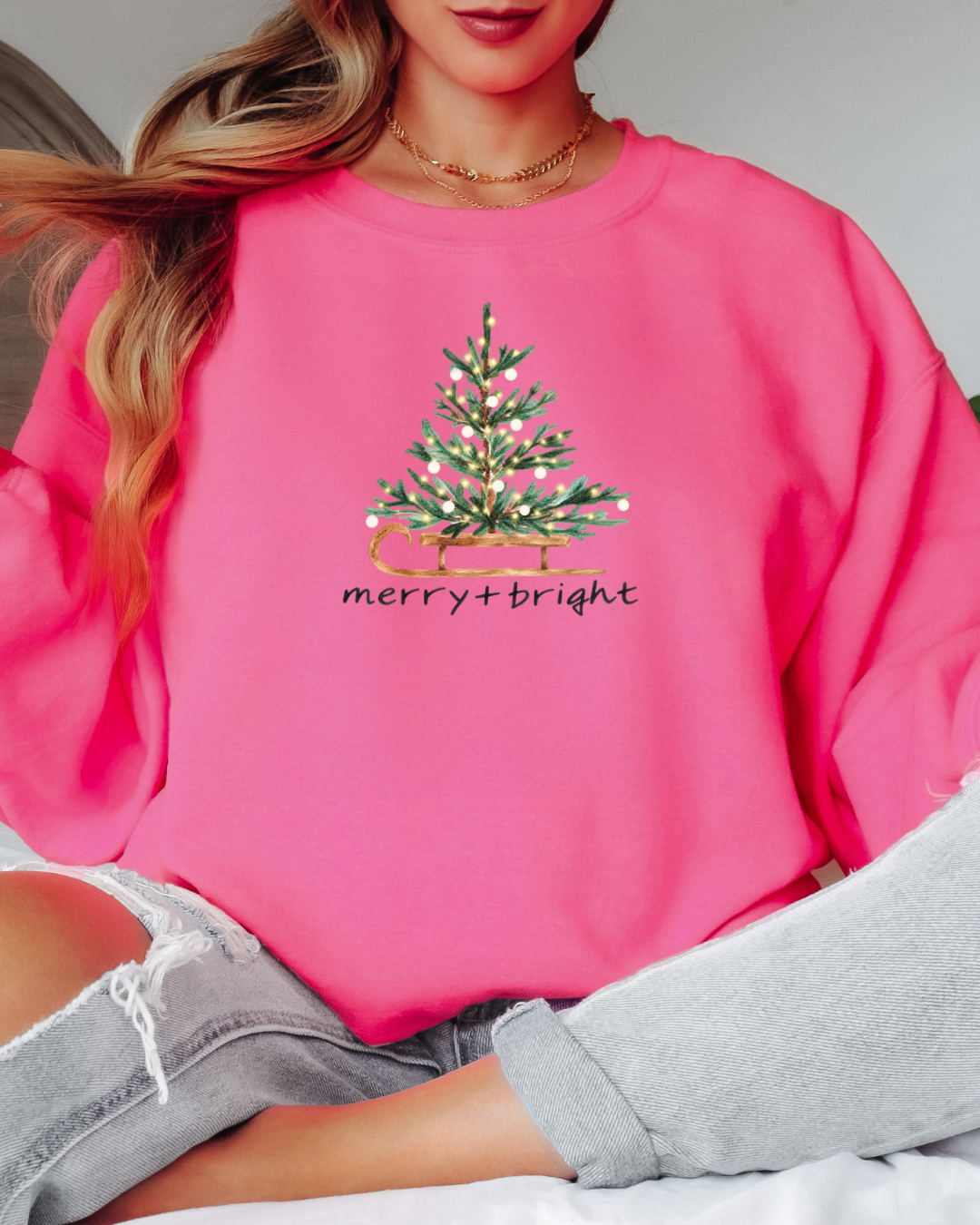 Merry & Bright Tee or Crew Sweatshirt