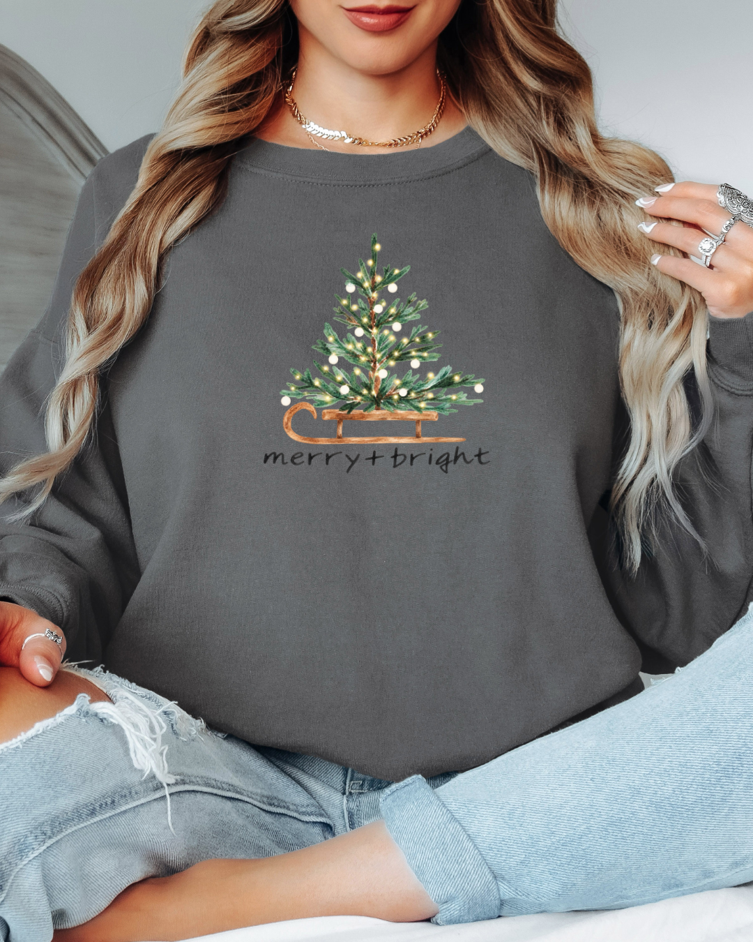 Merry & Bright Tee or Crew Sweatshirt