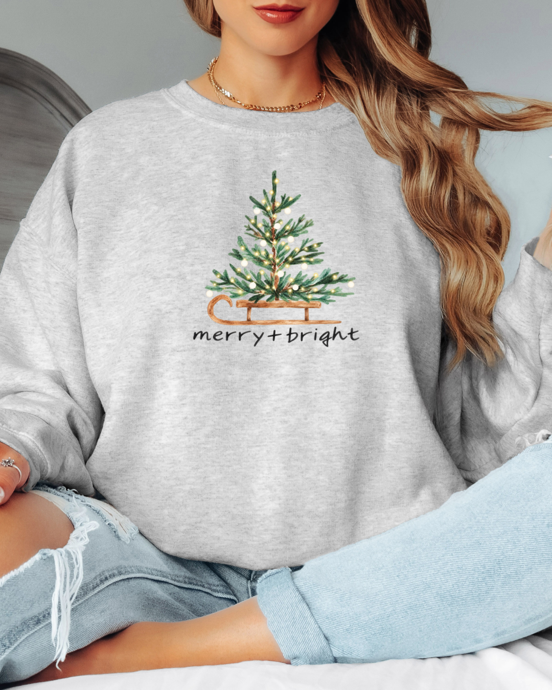 Merry & Bright Tee or Crew Sweatshirt
