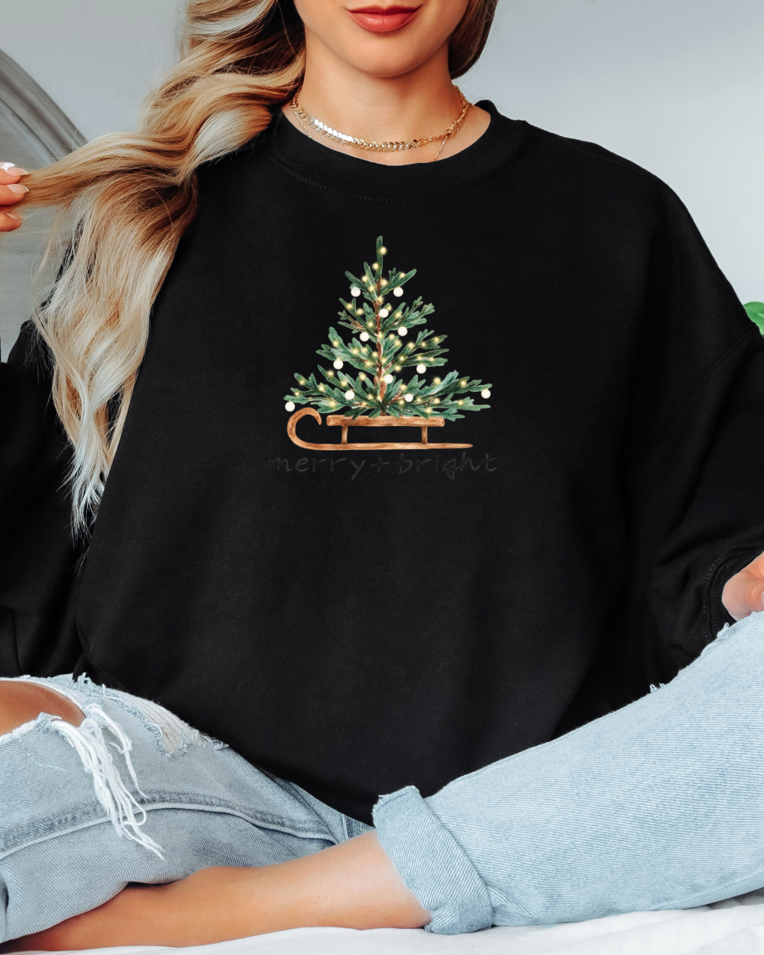 Merry & Bright Tee or Crew Sweatshirt