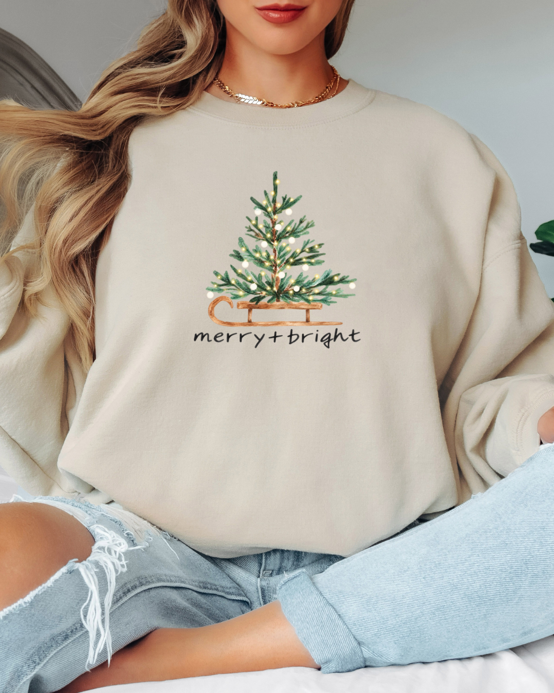 Merry & Bright Tee or Crew Sweatshirt