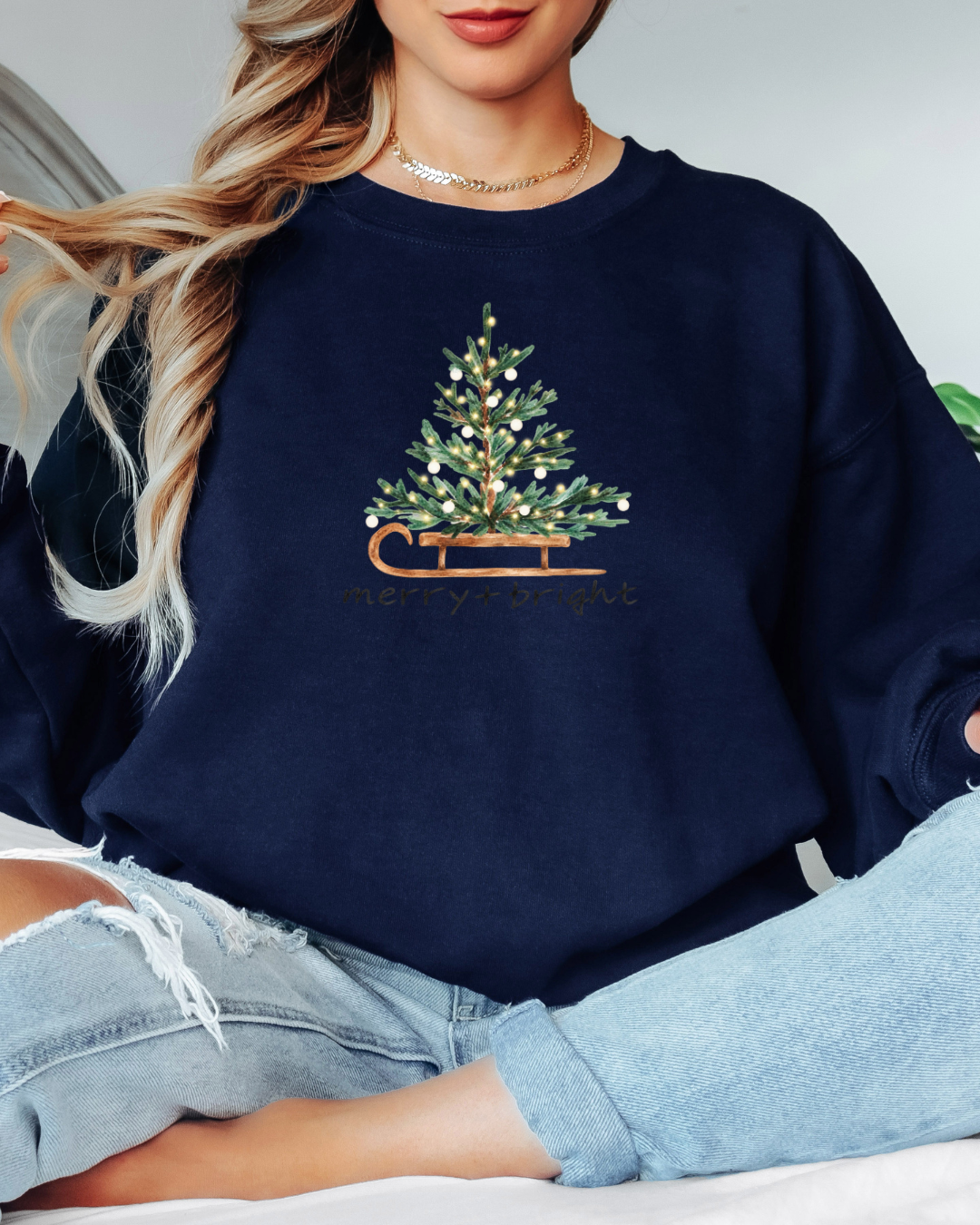Merry & Bright Tee or Crew Sweatshirt