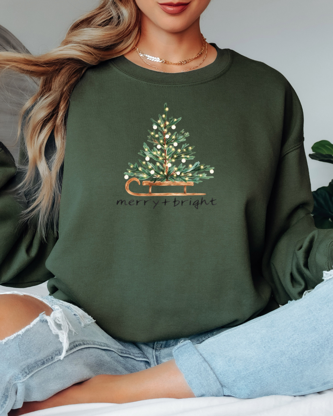 Merry & Bright Tee or Crew Sweatshirt