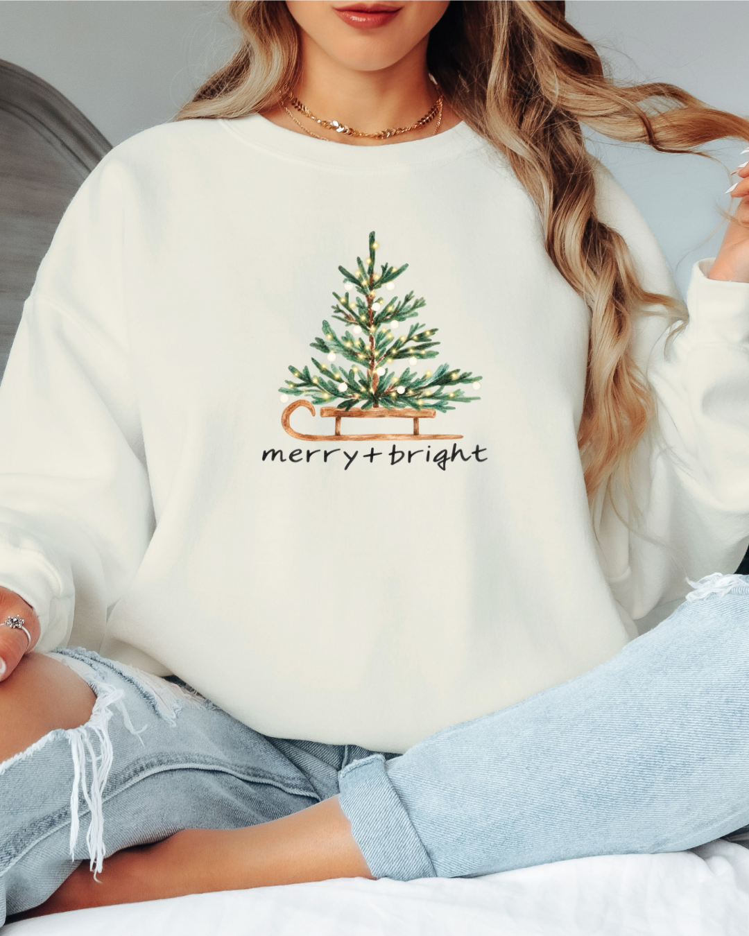 Merry & Bright Tee or Crew Sweatshirt