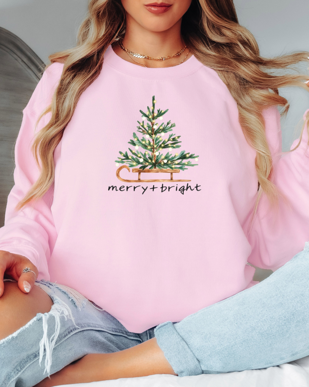 Merry & Bright Tee or Crew Sweatshirt