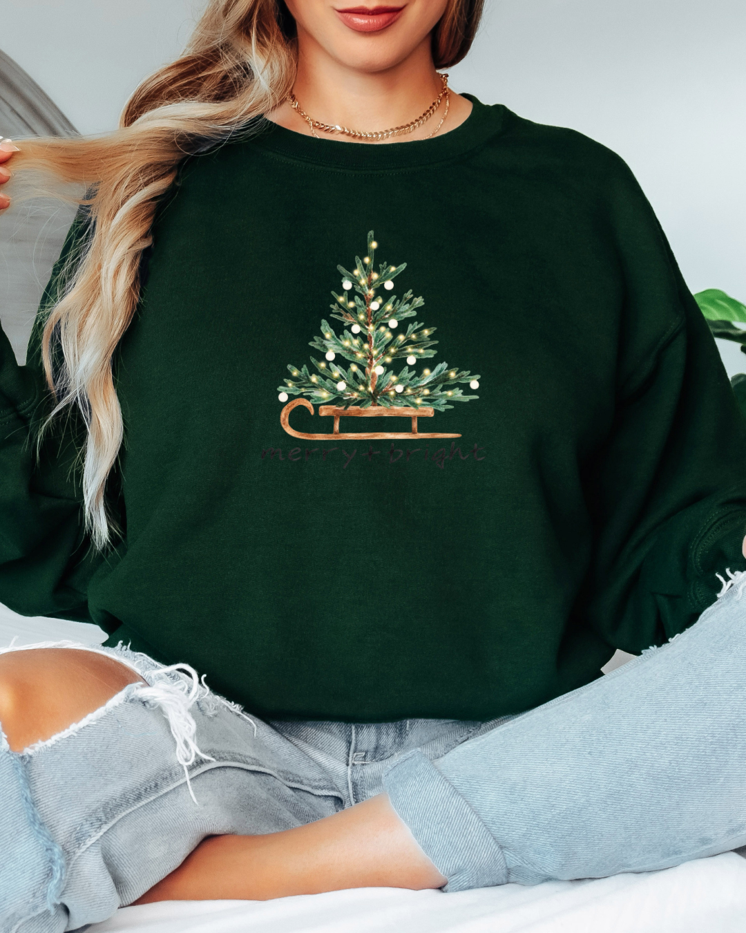 Merry & Bright Tee or Crew Sweatshirt