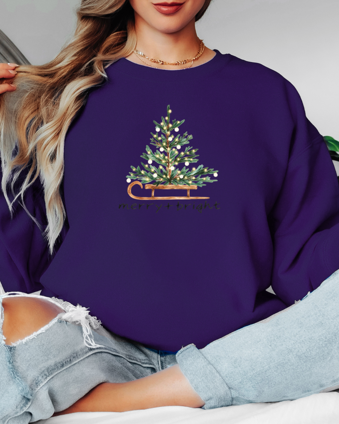 Merry & Bright Tee or Crew Sweatshirt