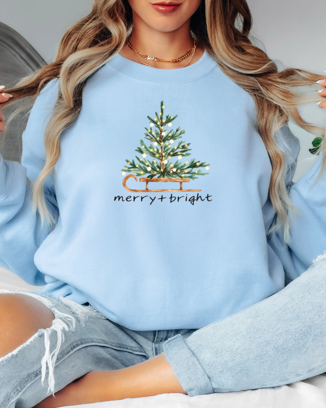 Merry & Bright Tee or Crew Sweatshirt