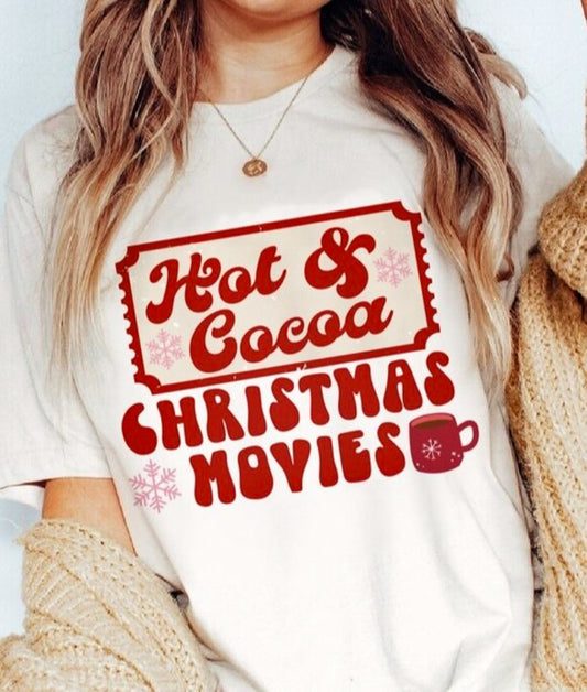 Hot Cocoa & Christmas Movies Tee