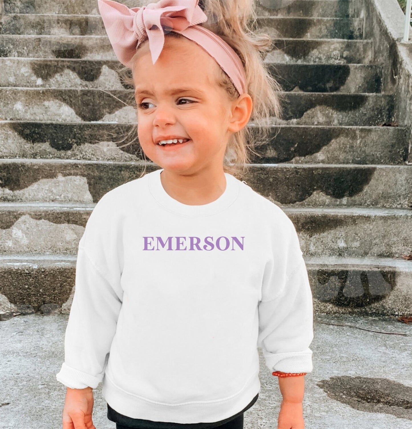 Custom Vintage Kids Name Crew Sweatshirts