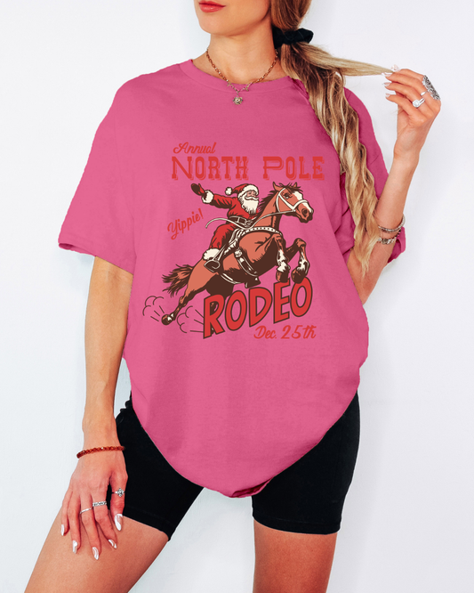 North Pole Rodeo Tee or Crew Sweatshirt