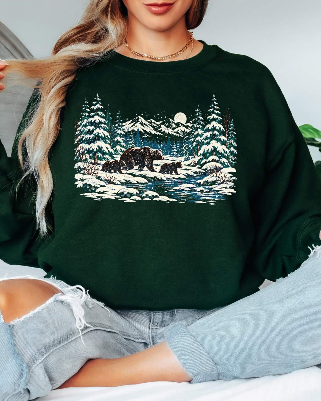 90s Retro Winter Landscape Tee or Crew Sweatshirt