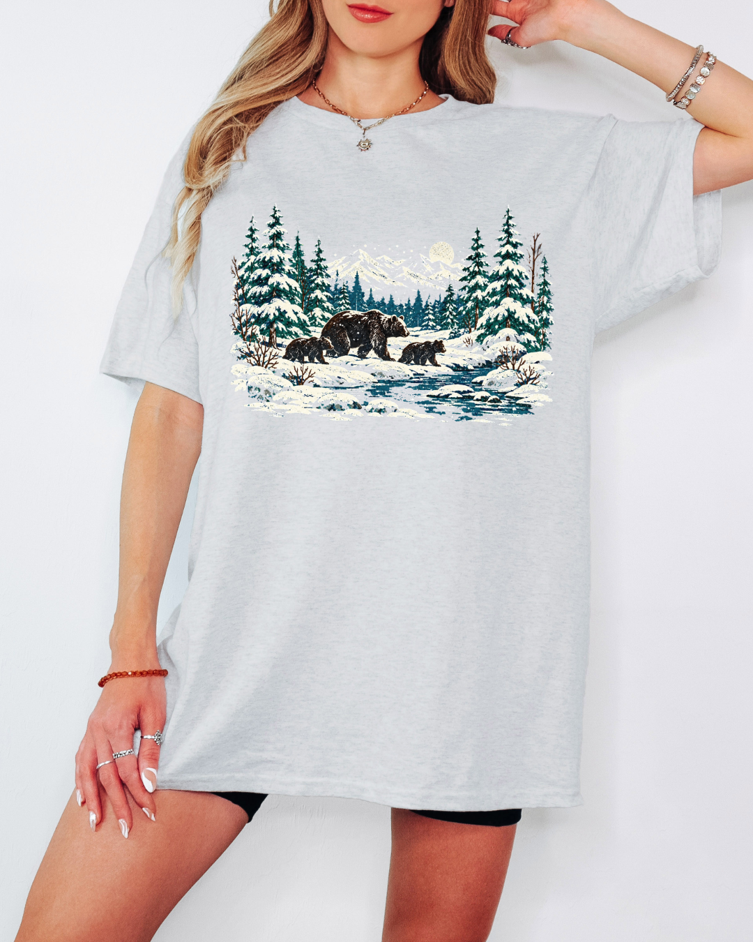 90s Retro Winter Landscape Tee or Crew Sweatshirt