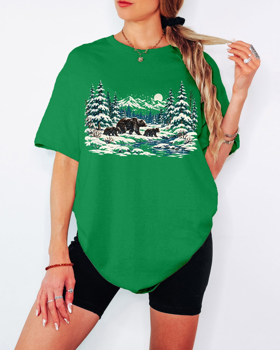 90s Retro Winter Landscape Tee or Crew Sweatshirt