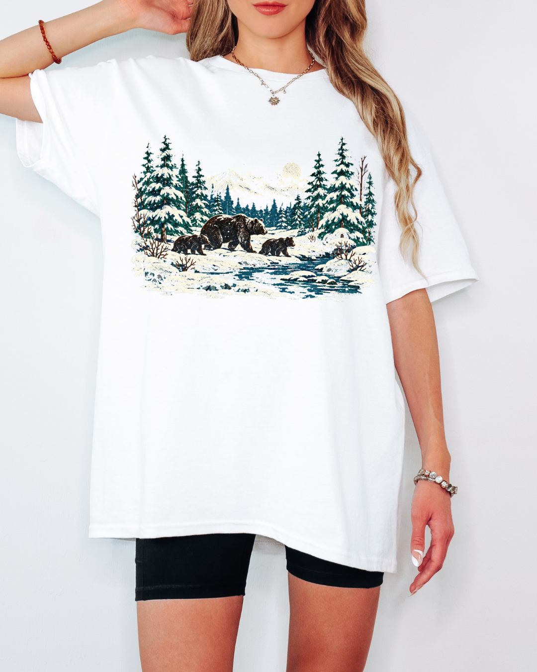 90s Retro Winter Landscape Tee or Crew Sweatshirt