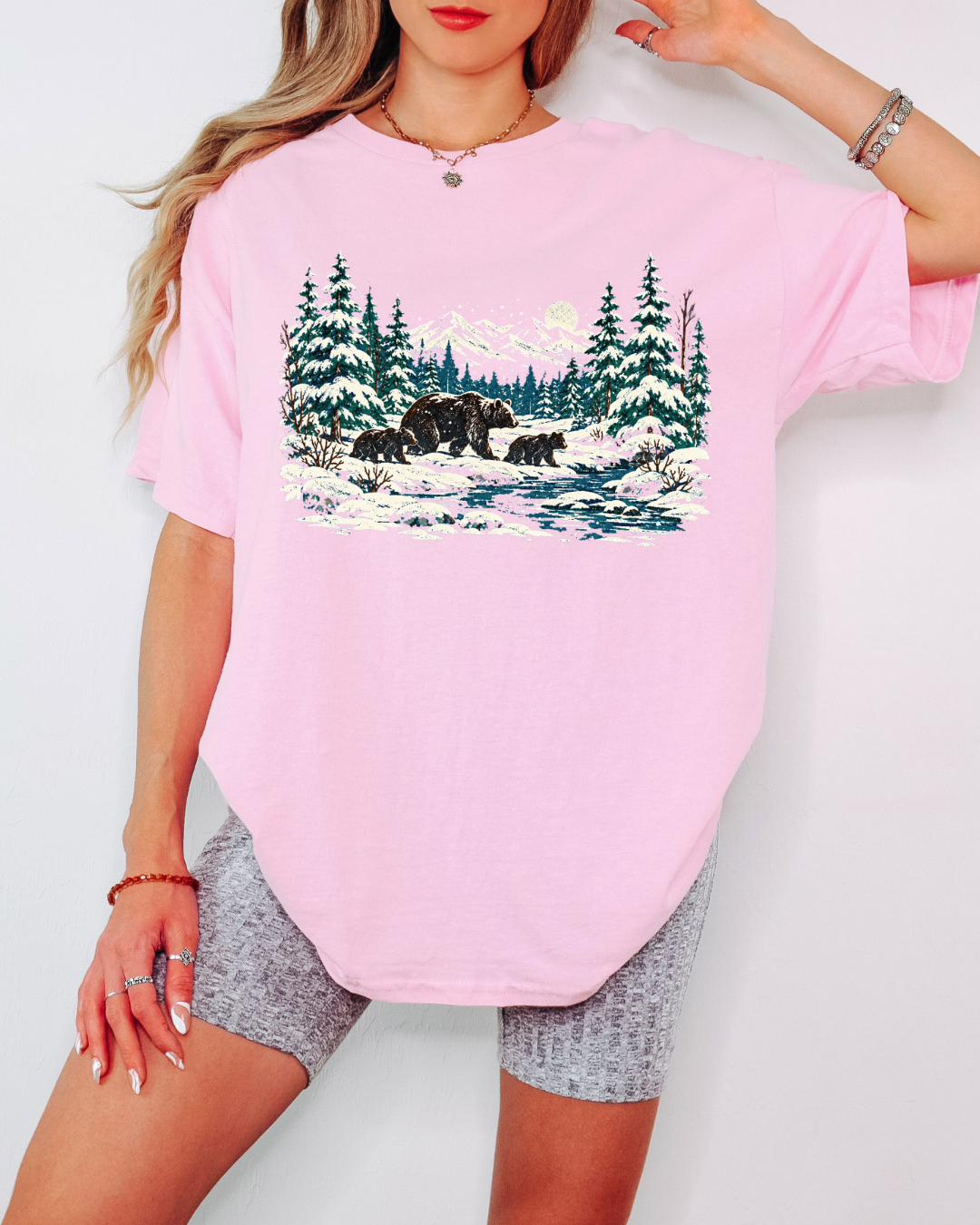 90s Retro Winter Landscape Tee or Crew Sweatshirt